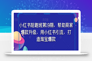 小红书陪跑班第19期,帮助商家爆款升级,用小红书引流,打造淘宝爆款