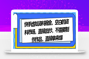 快手虚拟资料掘金,空白的资料市场,直接去抄,不需要制作作品,直接拿来爆