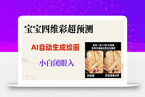 宝宝四维彩超AI预测项目,无门槛生成闭眼入日500+
