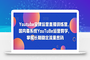 Youtube金牌运营直播训练营，国内最系统YouTuBe运营教学，掌握长期稳定流量密码