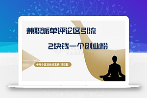 十万个富翁修炼宝典之11.兼职派单评论区引流,2块钱一个创业粉