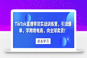 TikTok直播带货实战训练营,引流爆单,学跨境电商,向全球卖货!