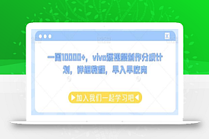 一周10000+,vivo短视频创作分成计划,详细教程,早入早吃肉