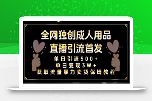 全网独创真人主播+无人直播单日引流500+,橙人用品暴力卖货单日变现3W+保姆似教学2.0