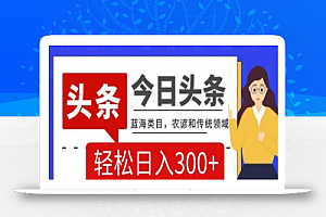 AI头条传统和农谚领域,蓝海类目,搬运+AI优化,轻松日入300+