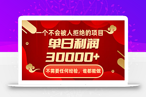 一个不会被人拒绝的项目,不需要任何经验,谁都能做,单日利润30000+