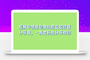 视频号情感动漫治愈变现项目分享课,一条龙玩法分享给你(教程+素材)
