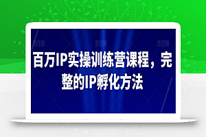 【无水印】百万IP实操训练营课程,完整的IP孵化方法