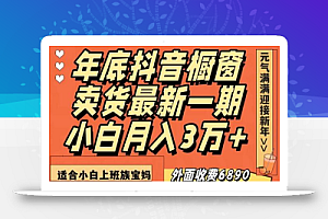 外面收费6890元年底抖音橱窗卖货最新一期，小白月入3万，适合小白上班族宝妈