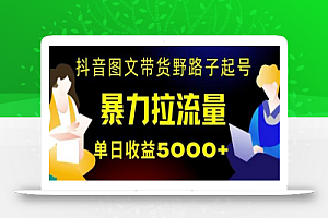 抖音图文带货暴力起号,单日收益5000+,野路子玩法,简单易上手,一部手机即可