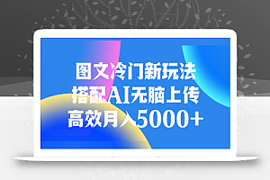 图文冷门新玩法,搭配AI无脑上传,高效月入5000+