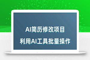 AI简历修改项目,利用AI工具批量化操作,小白轻松日200+