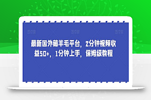 最新国外薅羊毛平台，2分钟视频收益50+，1分钟上手，保姆级教程