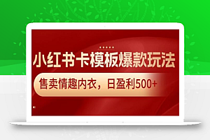 小红书卡模板爆款玩法,售卖情趣内衣,日盈利500+