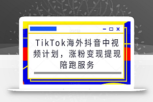 TikTok海外抖音中视频计划，涨粉变现提现陪跑服务