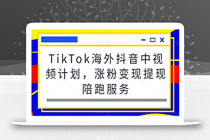 TikTok海外抖音中视频计划,涨粉变现提现陪跑服务