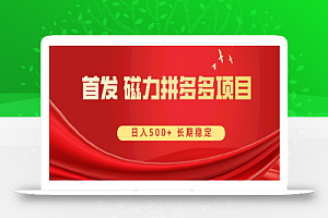 首发 磁力拼多多自撸 日入500+
