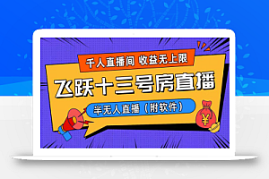 爆火飞跃十三号房半无人直播,一场直播上千人,日入过万!(附软件)