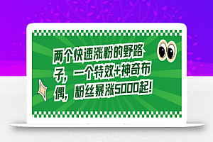 两个快速涨粉的野路子,一个特效+神奇布偶,粉丝暴涨5000起