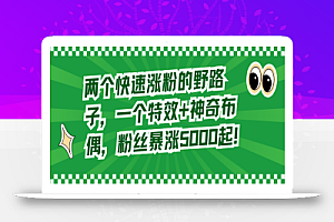 两个快速涨粉的野路子，一个特效+神奇布偶，粉丝暴涨5000起