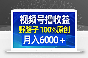视频号野路子撸收益,100%原创,条条爆款,月入6000+