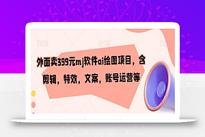外面卖399元mj软件ai绘图项目,含剪辑,特效,文案,账号运营等