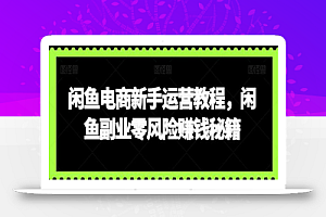 闲鱼电商新手运营教程,闲鱼副业零风险赚钱秘籍