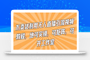 不卖货利用无人直播引流视频教程,地可实操,可矩阵,可开工作室