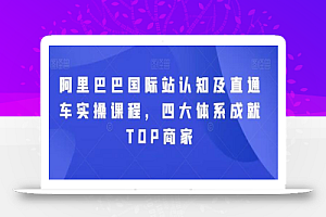 阿里巴巴国际站认知及直通车实操课程,四大体系成就TOP商家