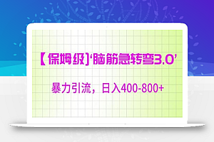 保姆级脑筋急转弯3.0,暴力引流,日入400-800+