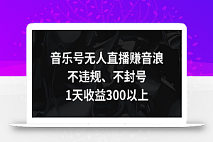 音乐号无人直播赚音浪,不违规、不封号,1天收益300+