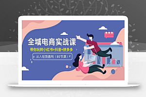 全域电商实战课:从入驻到盈利,带你玩转小红书+抖音+拼多多(80节课)