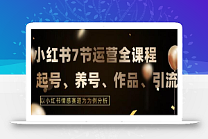 7节小红书运营实战全教程，结合最新情感赛道，打通小红书运营全流程