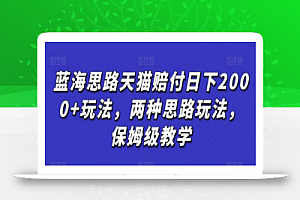 蓝海思路天猫赔付日下2000+玩法,两种思路玩法,保姆级教学