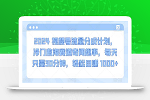 2024视频号流量分成计划,冷门监海赛道奇闻趣事,每天只需30分钟,轻松目赚 1000+