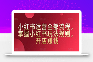 小红书运营全部流程,掌握小红书玩法规则,开店赚钱