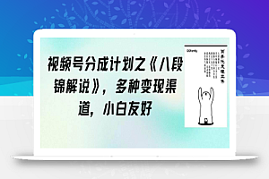 视频号分成计划之《八段锦解说》,多种变现渠道,小白友好(教程+素材)
