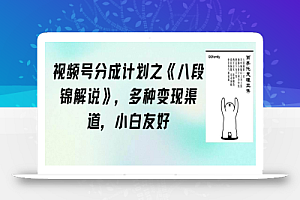 视频号分成计划之《八段锦解说》，多种变现渠道，小白友好（教程+素材）