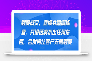 裂变成交,业绩井喷训练营,只讲话卖不出任何东西,会发问让客户无限裂变