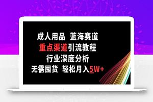 成人用品,蓝海赛道,重点渠道引流教程,行业深度分析,无需囤货,轻松月入5W+