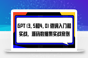 GPT(3.5和4.0)微调入门和实战,源码数据集实战案例