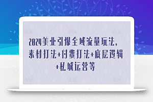 2024美业引爆全域流量玩法,素材打法 付费打法 底层逻辑 私城运营等