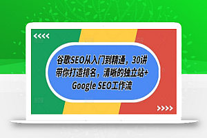 谷歌SEO从入门到精通,30讲带你打造排名,清晰的独立站+Google SEO工作流