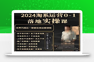 老肥电商·2024淘系运营从0-1落地实操课，无界万相台一整套实操运营课程