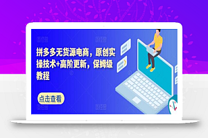 拼多多无货源电商,原创实操技术+高阶更新,保姆级教程