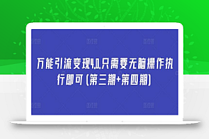 万能引流变现4.0.只需要无脑操作执行即可(第三期+第四期)