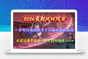 2024年新风口,视频号分成2.0计划,多种玩法打爆视频号,每日轻松2000