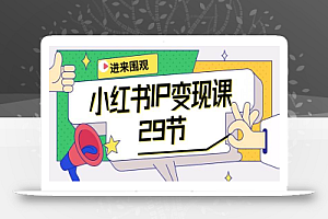 小红书IP变现课:开店/定位/IP变现/直播带货/爆款打造/涨价秘诀/等等/29节