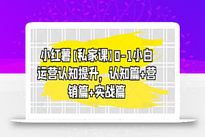 小红薯【私家课】0-1小白运营认知提升,认知篇+营销篇+实战篇