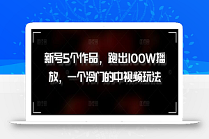 新号5个作品,跑出100W播放,一个冷门的中视频玩法